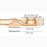 Rigola Dus Schluter Kerdi Line F40 70 cm – schita tehnica, desen tehnic sectiune cu dimensiuni in milimetri