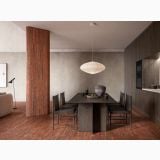 Gresie I Travertini Rosso Vein Cut 60x120 cm – ambient living, living si bucatarie cu pardoseala travertin rosu, coloana decorativa