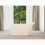 Cada Freestanding Ovala Roya 160x66 cm – ambient baie, cada freestanding ovala alba langa fereastra mare