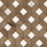 Gresie Timewood Grey 30x180 cm – model geometric lemn maro cu romburi marmura alba
