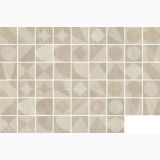Gresie Waystone Decor Cold 20x20 cm – mozaic patrate cu forme geometrice decorative pe fundal bej