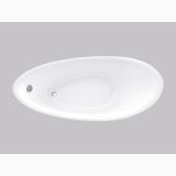 Cada Freestanding Ovala Sara 175x83 cm – cada ovala alba vazuta de sus, fundal gri