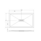Cadita Dus Compozit Quadra Crem 70x120 cm – schita tehnica, desen tehnic cu dimensiuni cadita dus, vedere plan si profil