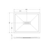 Cadita Dus Compozit Quadra Alb 70x90 cm – schita tehnica, desen tehnic cu dimensiuni cadita dus 900x700 mm