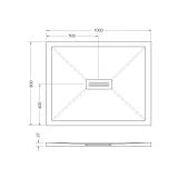 Cadita Dus Compozit Quadra Negru 80x100 cm – schita tehnica, desen tehnic cu dimensiuni cadita dus 1000x800 mm