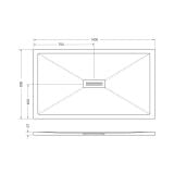 Cadita Dus Compozit Quadra Alb 80x140 cm – schita tehnica, desen tehnic cu dimensiuni cadita dus 1400x800 mm