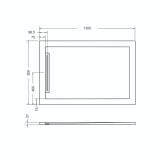 Cadita Dus Compozit cu Rigola Unika Alb 80x120 cm – schita tehnica, desen tehnic cu dimensiuni cadita dus si rigola