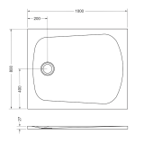 Cadita Dus Compozit Tonda Negru 80x100 cm – schita tehnica, desen tehnic cu dimensiuni cadita dus 1000x800 mm