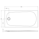 Cadita Dus Compozit Tonda Negru 80x160 cm – schita tehnica, desen tehnic cu dimensiuni cadita dus 1600x800 mm