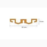 Capac Rigola Kerdi Line Vario Wave Ivory Mat L120 cm – schita tehnica, desen tehnic profil metalic cu dimensiuni 42mm si 8mm