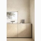 Gresie Portelanata Calcis Avorio Mat 60x60 cm – ambient living, mobilier suspendat cu blat si pardoseala asortate crem