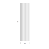 Coloana Mobilier Riflat Easy Noce Gold 2 Usi Riflate L.35 H.150 P.30 – schita tehnica, schema tehnica cu dimensiuni 150 inaltime 35 latime