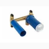 Baterie Lavoar Perete Grohe Essence Finisaj Crom Pipa 185mm – detaliu, corp ingropat baterie, tuburi albastre, finisaj bronz