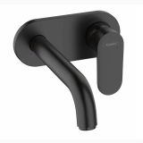 Baterie Lavoar Perete Hansgrohe Vernis Blend Finisaj Negru Mat Pipa 205mm