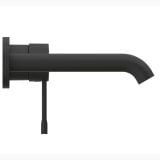 Baterie Lavoar Perete Grohe Essence Finisaj Negru Mat Pipa 183 mm – baterie lavoar perete negru mat pe fundal alb
