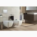 Vas WC Suspendat Emma Square Gala + Capac Soft Close Finisaj Alb Lucios – ambient baie, vas wc suspendat alb, bideu si lavoar pe mobilier, pe perete