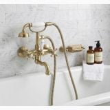 Baterie perete cada/dus FDesign Lacrima Bronz Periat – ambient baie, baterie bronz montata pe perete langa cada