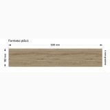 Parchet SPC Itiles ROVERE SCURO 1220 x 182 x 6 mm – schita tehnica, desen tehnic cu dimensiuni placa lemn 1220x182x6mm
