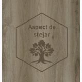 Parchet SPC Itiles CAFFE LATE 1220 x 182 x 6 mm – textura lemn stejar cu logo hexagonal aspect stejar