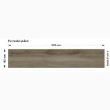 Parchet SPC Itiles CAFFE LATE 1220 x 182 x 6 mm – schita tehnica, schema tehnica cu dimensiuni placa parchet SPC