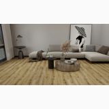 Parchet SPC Itiles DESERT ROVERE 1220 x 182 x 6 mm – ambient living, living modern cu canapea gri si masuta lemn, pe pardoseala