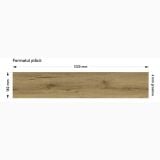Parchet SPC Itiles DESERT ROVERE 1220 x 182 x 6 mm – schita tehnica, plansa cu dimensiuni si mostra de lemn