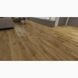 Parchet SPC Itiles GOLDEN OAK 1220 x 182 x 6 mm – ambient living, living cu canapea gri si parchet stejar deschis, pe pardoseala