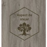 Parchet SPC Itiles NORDIC GRAY 1220 x 182 x 6 mm – mostra textura lemn stejar cu logo hexagonal