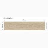 Parchet SPC Itiles ELITE HERRINGBONE 610 x 128 x 6 mm – schita tehnica, desen tehnic cu dimensiuni placa lemn 610x128x6mm