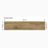 Parchet SPC Itiles CHATEAU HERRINGBONE 610 x 128 x 6 mm – schita tehnica, schema tehnica cu dimensiuni placa lemn 610x128x6mm