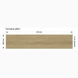 Parchet SPC Itiles URBAN GRAY HERRINGBONE 610 x 128 x 6 mm – schita tehnica, desen tehnic cu dimensiuni placa 610x128x6mm