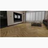 Parchet SPC Itiles TOFFEE OAK HERRINGBONE 610 x 128 x 6 mm – ambient living, living modern cu parchet in forma de brad, pe pardoseala