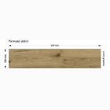 Parchet SPC Itiles TOFFEE OAK HERRINGBONE 610 x 128 x 6 mm – schita tehnica, desen tehnic cu dimensiuni placa lemn