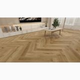 Parchet SPC Itiles SILVER ASH HERRINGBONE 610 x 128 x 6 mm – ambient living, living cu canapea, masuta si parchet in herringbone, pe pardoseala