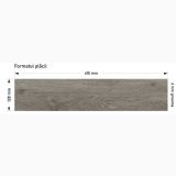 Parchet SPC Itiles CHESTNUT HERRINGBONE 610 x 128 x 6 mm – schita tehnica, schema dimensiuni placa lemn 610x128x6 mm