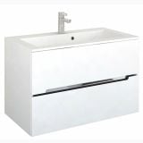Mobilier SILVER 90 2 sertare soft-close 89,8x44,5x55 cm alb lucios