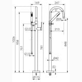 Baterie cadă freestanding Fdesign Colibri Crom