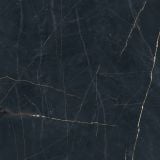 Gresie Precious Black Mat 120x120 cm – placa neagra cu vene aurii, fundal izolat