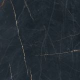 Gresie 3D Tech Precious Black Semi Lucios 120x120 cm – placa neagra cu vinisoare aurii, aspect marmura