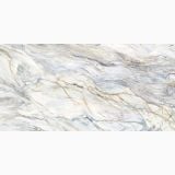 Gresie ABK Nuance Quarzite Fusion mat 60x120 cm – textura marmurata cu vinisoare aurii pe fundal deschis