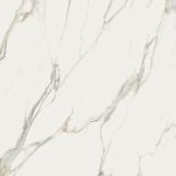 Gresie ABK Calacatta Michelangelo Mat 120x120 cm – placa marmura alba cu vine gri aurii