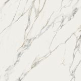 Gresie ABK Calacatta Michelangelo Lucios 120x120 cm – placa marmura alba cu vene gri aurii