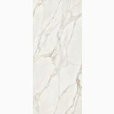Lastra Gresie ABK Calacatta Michelangelo Lucios 120x280 cm – placa marmura alba cu vene aurii si gri