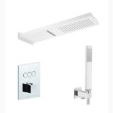 Set Dus Incastrat Mixer+Canula+Flexibil+Cap Dus Paffoni Alb
