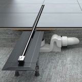 Rigola Viega Advantix Vario 30 - 120 cm h 70-95 mm – schita tehnica, rigola de dus cu sifon si tevi de scurgere