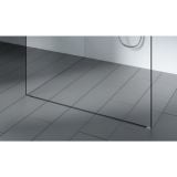 Rigola Viega Advantix Vario 30 - 120 cm h 70-95 mm – detaliu, rigola liniara neagra montata intre gresie si cabina sticla