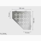 Raft de colt Schluter Shelf E S2 Floral 19.5x19.5 cm – schita tehnica, desen tehnic raft colt cu dimensiuni model floral