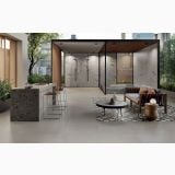 Gresie Exterior Silver Grain Grey Antislip 60x120 cm – ambient terasa, terasa moderna cu bucatarie exterioara si zona lounge, pe pardoseala