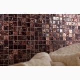 Mozaic Sicis Firefly Galles 30x30 cm – detaliu, detaliu mozaic sticla maro auriu textura lucioasa