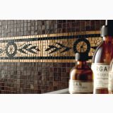 Mozaic Natural Sicis Wenge 30x30 cm – detaliu, mozaic decorativ cu motive florale, sticle in prim-plan